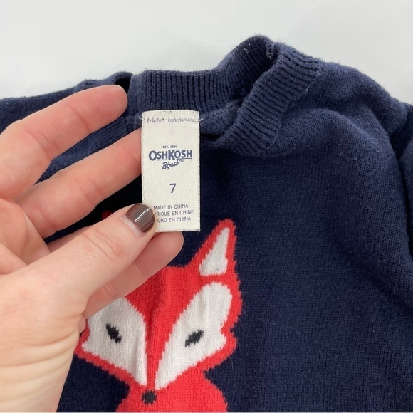 Oshkosh Fox‎ Lodge Navy Blue Pullover Sweater - Picture 7 of 8